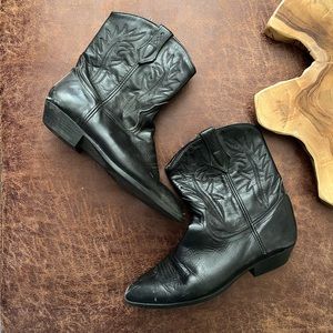 Women’s short black cowboy boots